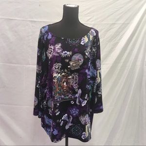 Purple patterned top